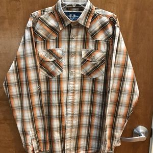 BARE Couture Men’s LS Button Down Plaid Shirt